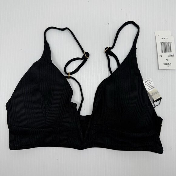 L Space Women's Black Siren V-Wire Front Bikini Top Size XL - Picture 3 of 9